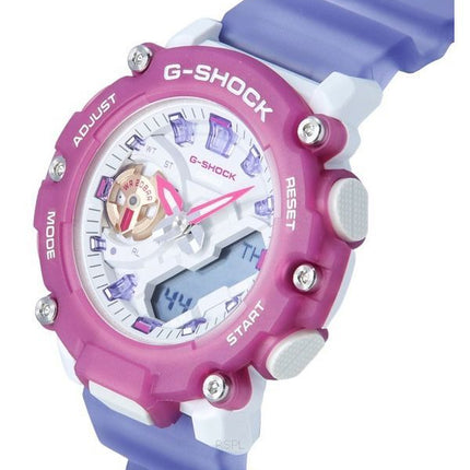Generalüberholte Casio G-Shock Damenuhr, analog/digital, mit durchscheinendem Harzarmband, Quarzwerk, Modell GMA-S2200PE-6A, wasserdicht bis 200 m