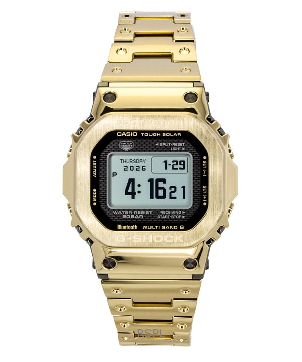 Casio G-Shock Digitaluhr, goldfarben, Vollmetall, Smartphone-Anbindung, Solar, GMW-BZ5000GD-9, 200 m, Herrenuhr