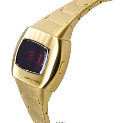Hamilton American Classic PSR 74 Goldfarbener Edelstahl mit rotem Zifferblatt, Quarz, H52314130, 100 m, Unisex-Armbanduhr