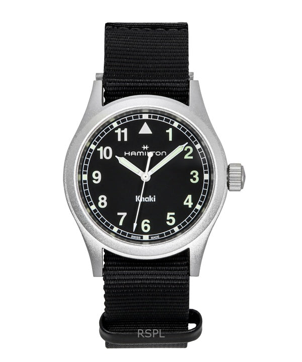 Hamilton Khaki Field Textilarmband Schwarzes Zifferblatt Quarz H69401430 Unisex-Uhr