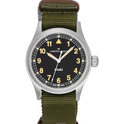 Hamilton Khaki Field Textilarmband Schwarzes Zifferblatt Quarz H69401930 Unisex-Uhr