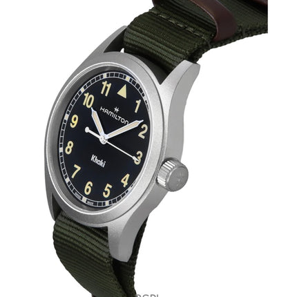 Hamilton Khaki Field Textilarmband Schwarzes Zifferblatt Quarz H69401930 Unisex-Uhr