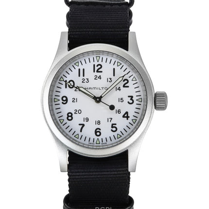 Hamilton Khaki Field Textilarmband Weißes Zifferblatt Automatik H69439910 Herrenuhr