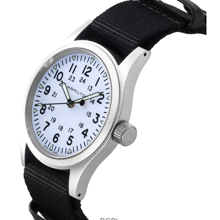 Hamilton Khaki Field Textilarmband Weißes Zifferblatt Automatik H69439910 Herrenuhr