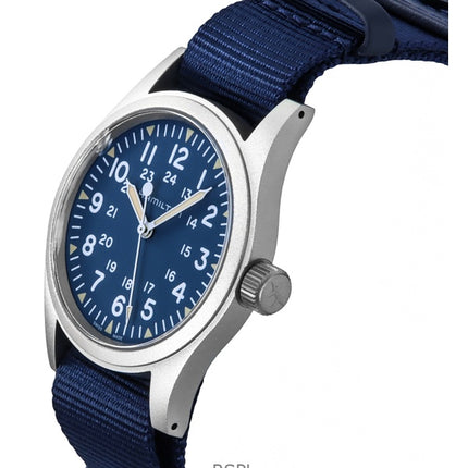 Hamilton Khaki Field Textilarmband Blaues Zifferblatt Automatik H69439940 Herrenuhr