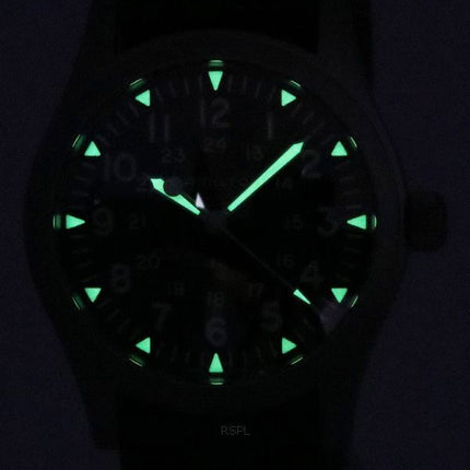 Hamilton Khaki Field, Nylonarmband, schwarzes Zifferblatt, mechanisch, H69529933, Herrenuhr
