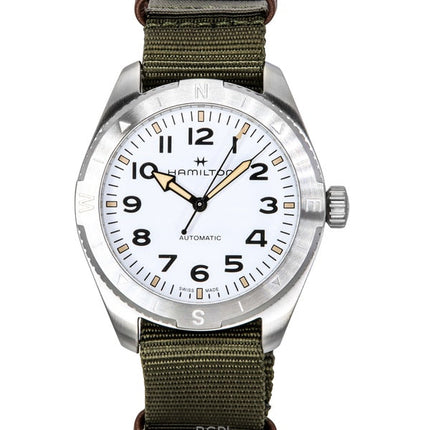 Hamilton Khaki Field Expedition Textilarmband weißes Zifferblatt Automatik H70315910 100M Unisex-Uhr