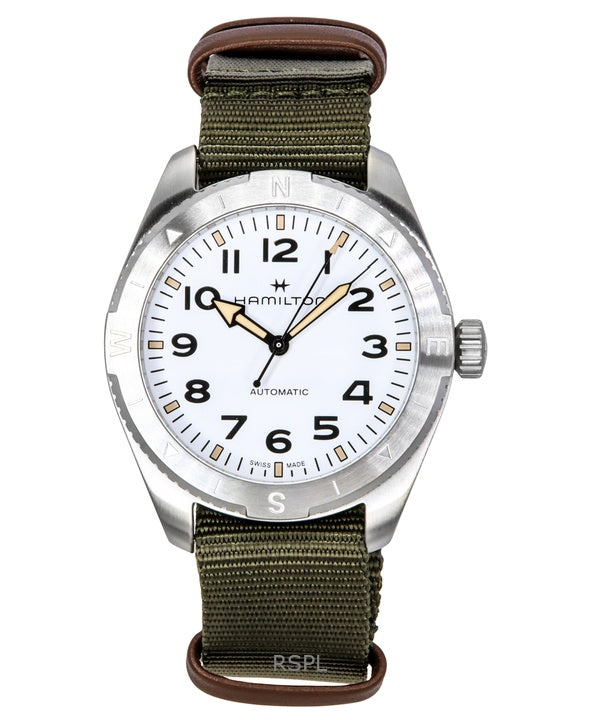 Hamilton Khaki Field Expedition Textilarmband weißes Zifferblatt Automatik H70315910 100M Unisex-Uhr