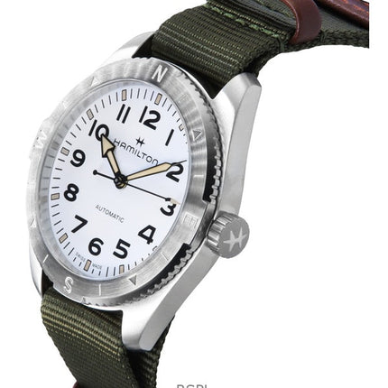 Hamilton Khaki Field Expedition Textilarmband weißes Zifferblatt Automatik H70315910 100M Unisex-Uhr