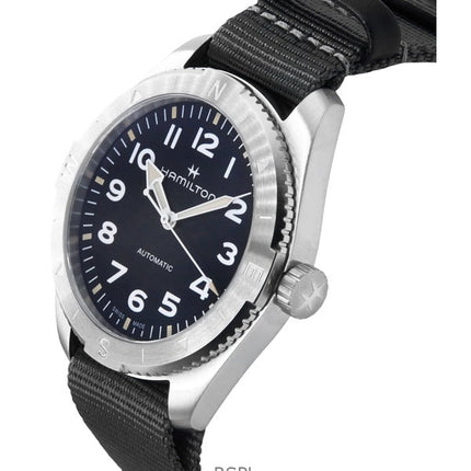 Hamilton Khaki Field Expedition Textilarmband schwarzes Zifferblatt Automatik H70315930 100M Unisex-Uhr