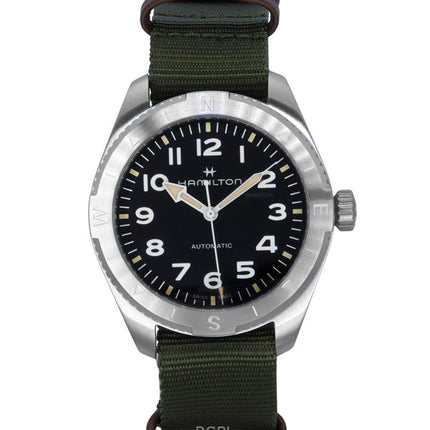 Hamilton Khaki Field Expedition Textilarmband schwarzes Zifferblatt Automatik H70315931 100M Unisex-Uhr