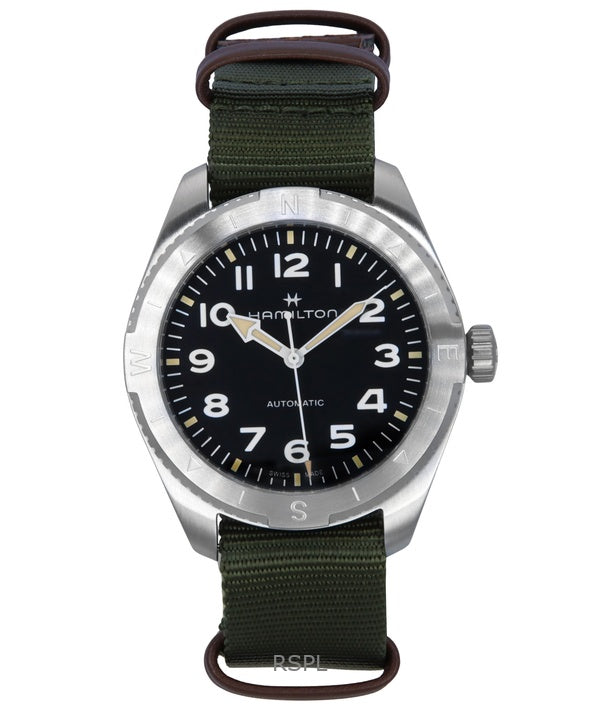Hamilton Khaki Field Expedition Textilarmband schwarzes Zifferblatt Automatik H70315931 100M Unisex-Uhr