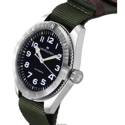 Hamilton Khaki Field Expedition Textilarmband schwarzes Zifferblatt Automatik H70315931 100M Unisex-Uhr