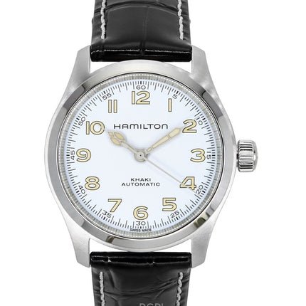 Hamilton Khaki Field Murph Lederarmband weißes Zifferblatt Automatik H70405710 100M Herrenuhr