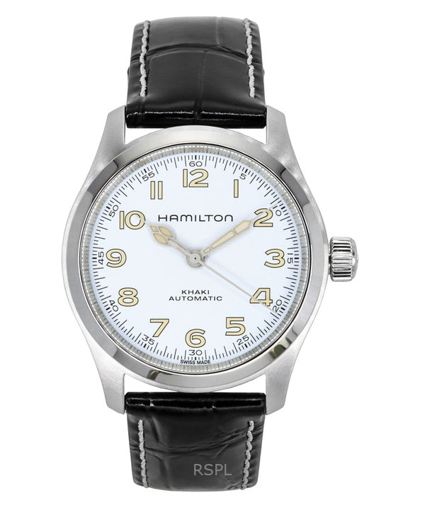 Hamilton Khaki Field Murph Lederarmband weißes Zifferblatt Automatik H70405710 100M Herrenuhr