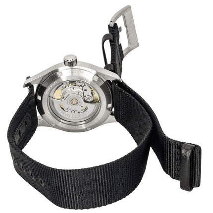 Hamilton Khaki Field Herrenuhr mit Textilarmband, grünem Zifferblatt, Automatik, H70455960, wasserdicht bis 100 m