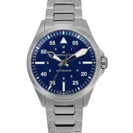 Hamilton Khaki Aviation Pilot Edelstahl Blaues Zifferblatt Automatik H76305140 100M Herrenuhr