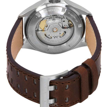 Hamilton Khaki Aviation Pilot Lederarmband Grünes Zifferblatt Automatik H76305560 100M Herrenuhr