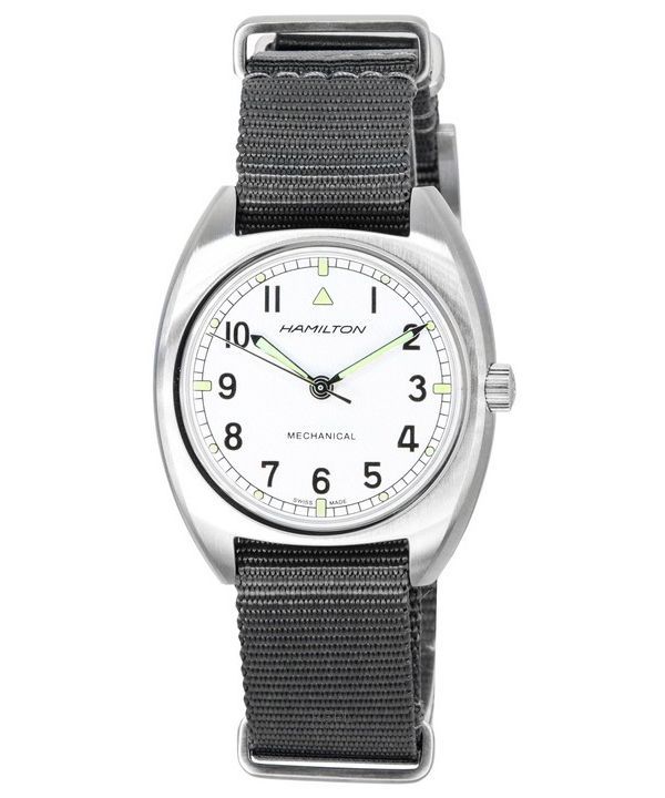 Hamilton Khaki Aviation Pilot Pioneer mechanische Unisex-Uhr mit silbernem Zifferblatt H76419951, 100 m
