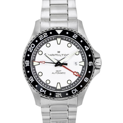 Hamilton Khaki Navy Scuba GMT Edelstahl Silbernes Zifferblatt Automatik Taucheruhr H82555150 300M Herrenuhr