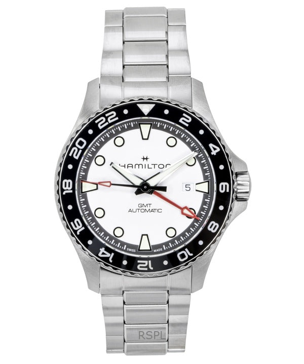 Hamilton Khaki Navy Scuba GMT Edelstahl Silbernes Zifferblatt Automatik Taucheruhr H82555150 300M Herrenuhr