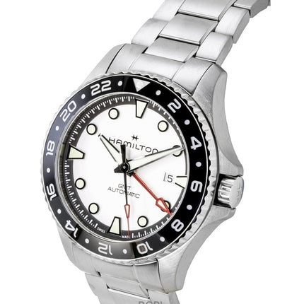 Hamilton Khaki Navy Scuba GMT Edelstahl Silbernes Zifferblatt Automatik Taucheruhr H82555150 300M Herrenuhr