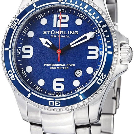Stuhrling Original Aquadiver erreichen Sie nach Spezialität Grand Regatta Schweizer Quarz HN593.33 Herrenuhr