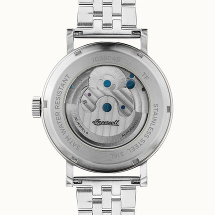 Ingersoll The Charles Automatik I05804B Herrenuhr aus Edelstahl mit schwarzem Skelett-Zifferblatt