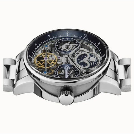 Ingersoll The Jazz Automatik-Herrenuhr I07707 aus Edelstahl mit blauem Skelett-Zifferblatt