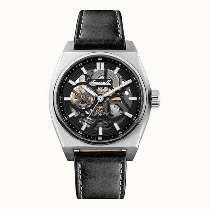 Ingersoll The Vert Lederarmband Skelett schwarzes Zifferblatt Automatik I14301 Herrenuhr