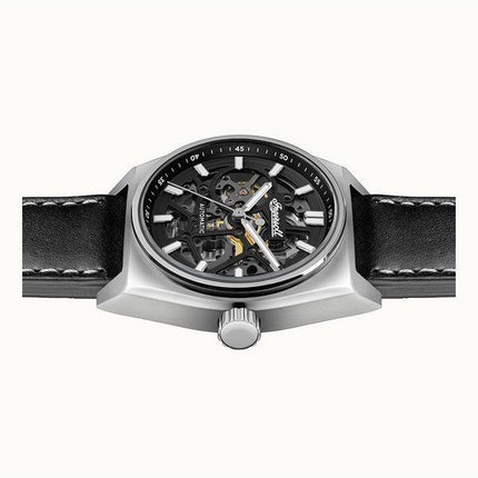 Ingersoll The Vert Lederarmband Skelett schwarzes Zifferblatt Automatik I14301 Herrenuhr