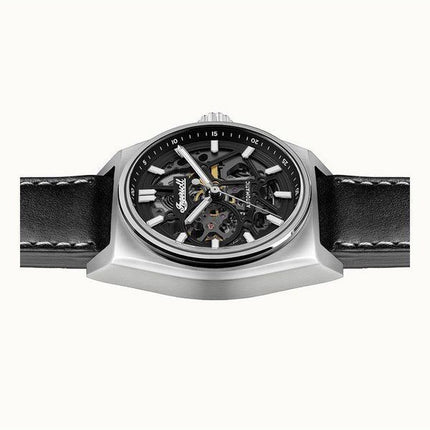 Ingersoll The Vert Lederarmband Skelett schwarzes Zifferblatt Automatik I14301 Herrenuhr