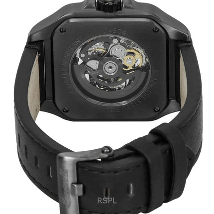 Ingersoll The Ollie Lederarmband Schwarzes Skelett-Zifferblatt Automatik I14504 Herrenuhr