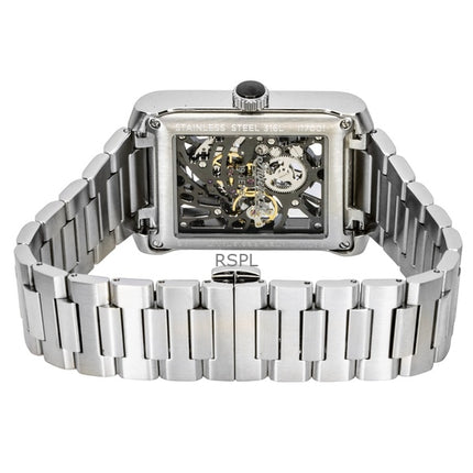 Ingersoll The Spur Herrenuhr aus Edelstahl mit schwarzem Skelettzifferblatt und Automatik, Modell I17001