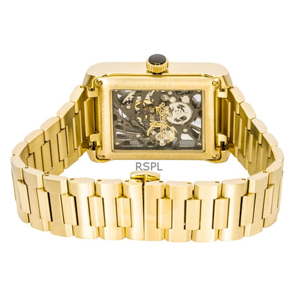 Ingersoll The Spur Herrenuhr, goldfarben, Edelstahl, schwarzes Skelettzifferblatt, Automatik, Modell I17002