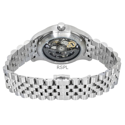 Ingersoll The Maverick Herrenuhr aus Edelstahl mit schwarzem Skelettzifferblatt und Automatikwerk, Modell I17403