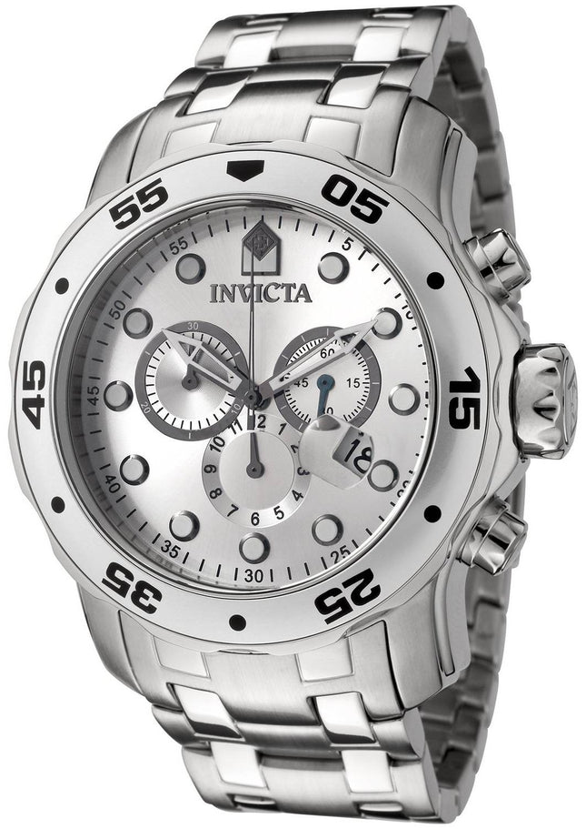 Invicta Pro Diver Quarz Chronograph Silber Zifferblatt INV0071/0071 Herrenuhr