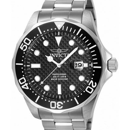 Invicta Pro Diver Schwarzes Zifferblatt Quarz Taucher 12562 200M Herrenuhr