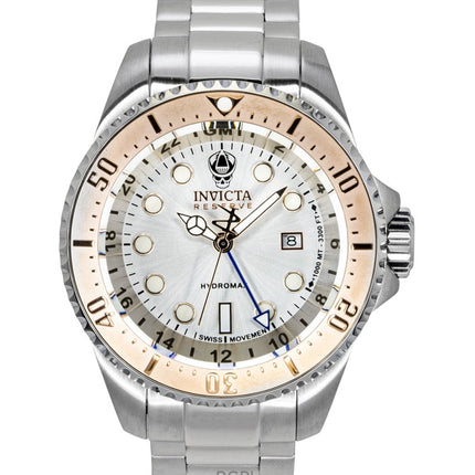 Invicta Hydromax Edelstahl Silbernes Zifferblatt Quarz Taucheruhr 16964 1000M Herrenuhr