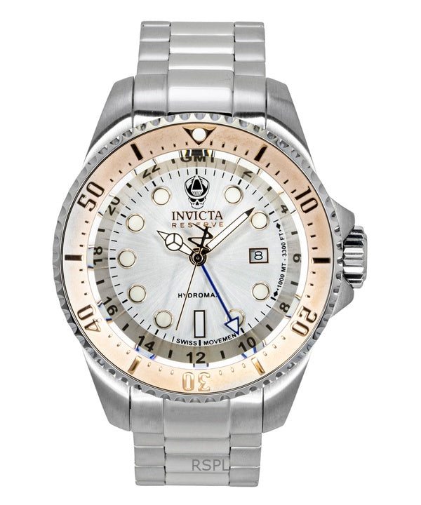 Invicta Hydromax Edelstahl Silbernes Zifferblatt Quarz Taucheruhr 16964 1000M Herrenuhr