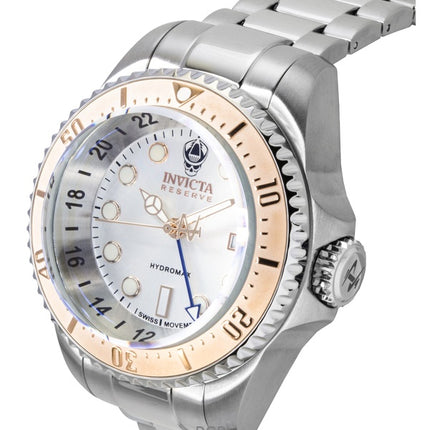 Invicta Hydromax Edelstahl Silbernes Zifferblatt Quarz Taucheruhr 16964 1000M Herrenuhr