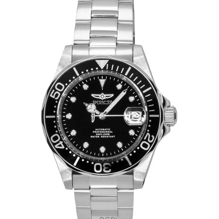 Invicta Pro Diver Edelstahl Schwarzes Zifferblatt Automatik Taucheruhr 17039 200M Herrenuhr