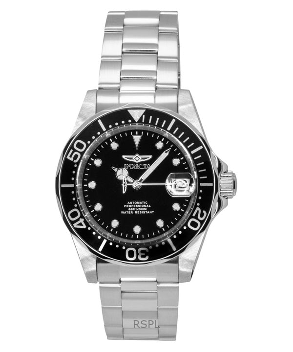 Invicta Pro Diver Edelstahl Schwarzes Zifferblatt Automatik Taucheruhr 17039 200M Herrenuhr