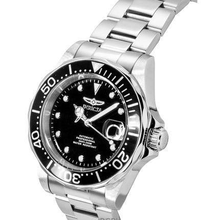 Invicta Pro Diver Edelstahl Schwarzes Zifferblatt Automatik Taucheruhr 17039 200M Herrenuhr