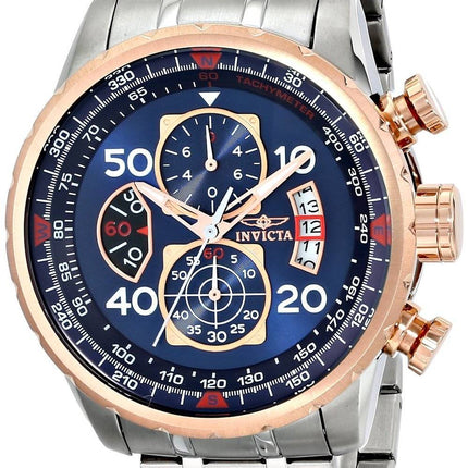 Invicta Flieger Quarz Chronograph blau Zifferblatt 17203 Herrenuhr