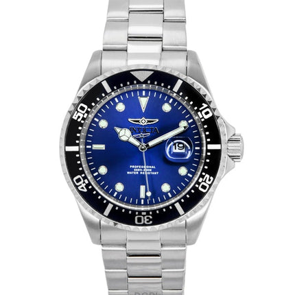 Invicta Pro Diver Edelstahl Blaues Zifferblatt Quarz Taucheruhr 22054 200M Herrenuhr
