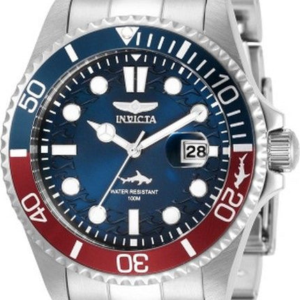 Invicta Pro Diver Edelstahl blaues Zifferblatt Quarz 30951 100M Herrenuhr