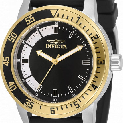 Invicta Spezialität Schwarzes Zifferblatt Silikonarmband Quarz 34097 100M Herrenuhr