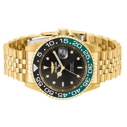 Invicta Pro Diver goldfarbener Edelstahl, Quarz-Taucheruhr mit schwarzem Zifferblatt, 36043, 200 m, Herrenuhr