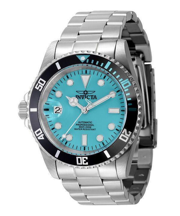Invicta Pro Diver Lefty, Edelstahl, türkisfarbenes Zifferblatt, Automatik-Taucheruhr 44045, 200 m, Herrenuhr